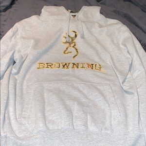 Men’s Large L Browning Sweatshirt Hoodie Camo